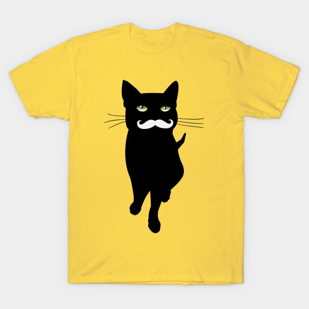 Cat With Mustage | Cat Lovers T-Shirt by Pushloop